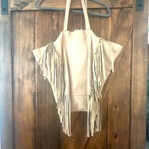 Cleobella “ Hendrix “ Fringe Beige Tote Bag